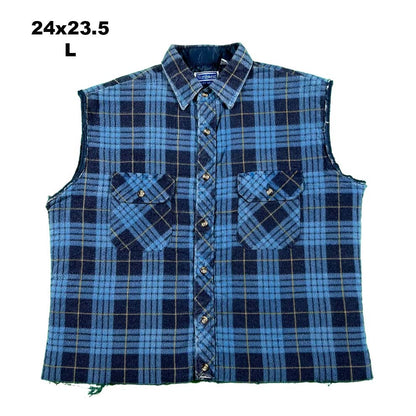Vintage Cut Off Quilted Flannel Vests- SELECT FLANNEL
