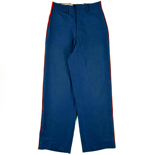 40s Striped Wool Officer Trousers- 26x30