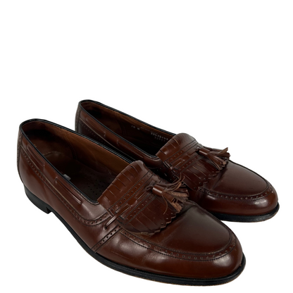 90s Brown Leather Tassel Loafers- M's 10, W's 11.5