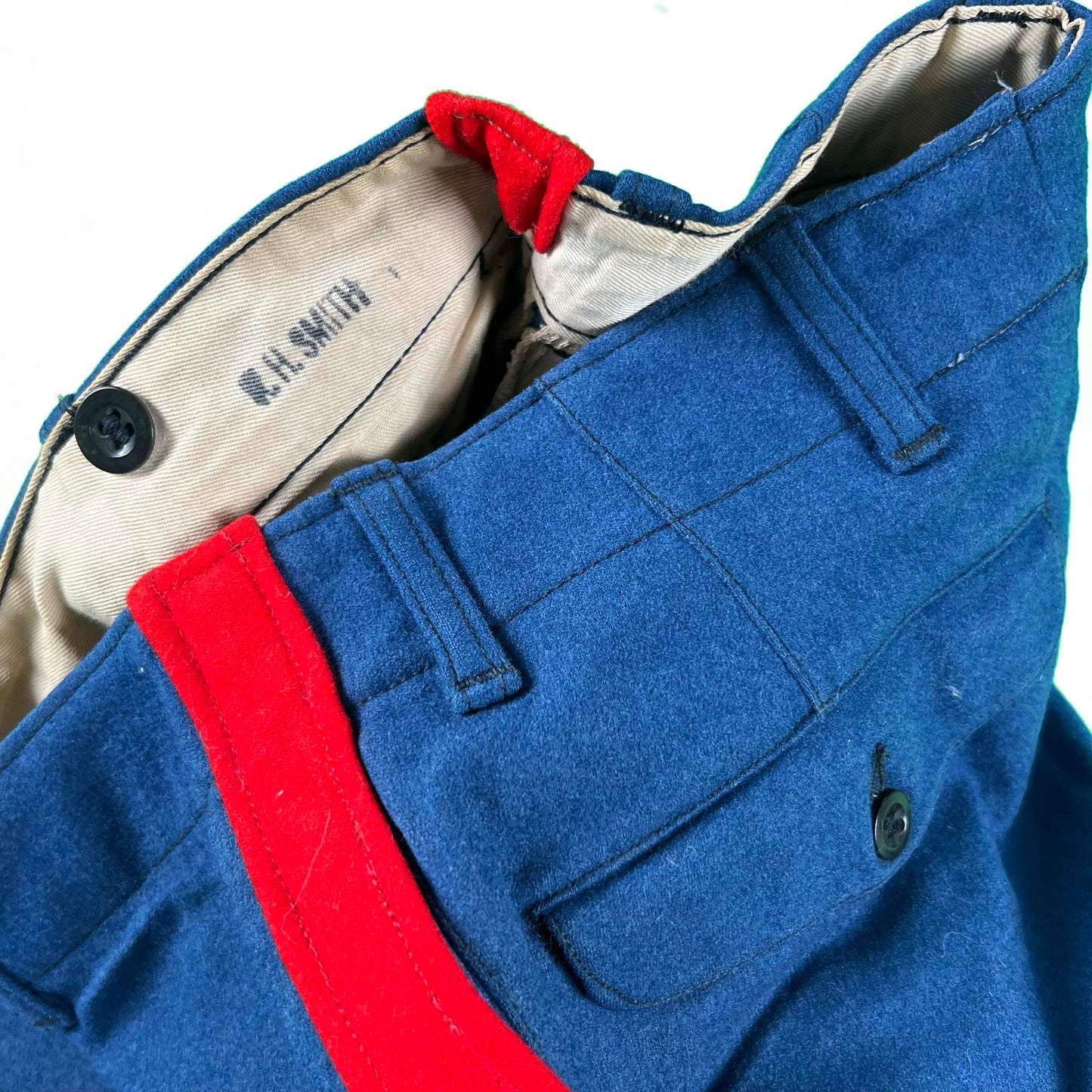 40s Striped Wool Officer Trousers- 26x30