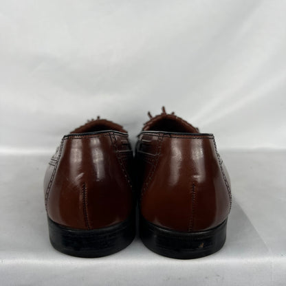 90s Brown Leather Tassel Loafers- M's 10, W's 11.5