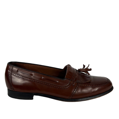 90s Brown Leather Tassel Loafers- M's 10, W's 11.5