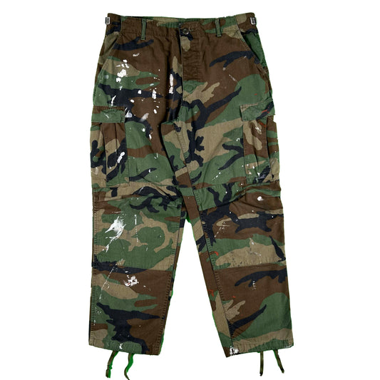 80s Army Woodland Camo Painter's Cargos- 28"-32"x28