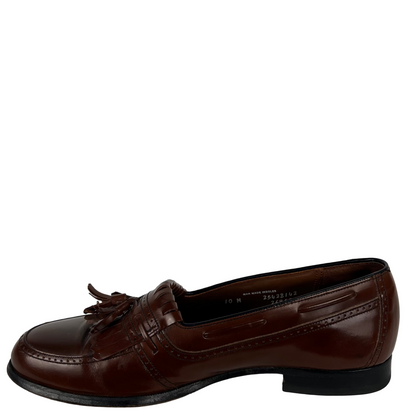 90s Brown Leather Tassel Loafers- M's 10, W's 11.5