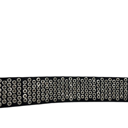 Studded Black Leather Belt- 28"-30"