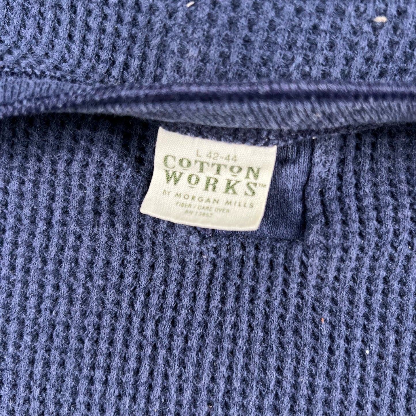 Vintage Navy Henley Waffle Knit Thermal- SELECT SHIRT