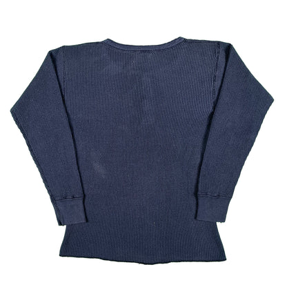 Vintage Navy Henley Waffle Knit Thermal- SELECT SHIRT