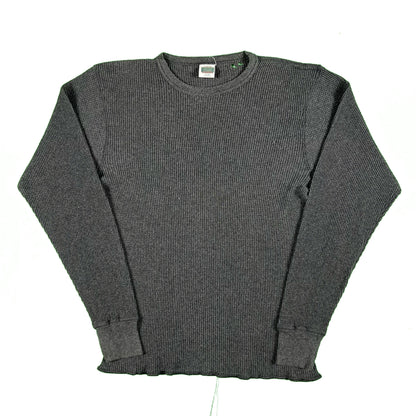 Vintage Dark Grey Waffle Knit Thermal- ONLY L LEFT