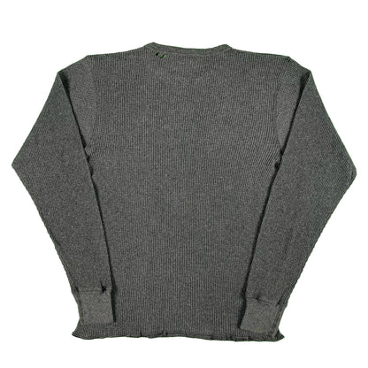 Vintage Dark Grey Waffle Knit Thermal- ONLY L LEFT