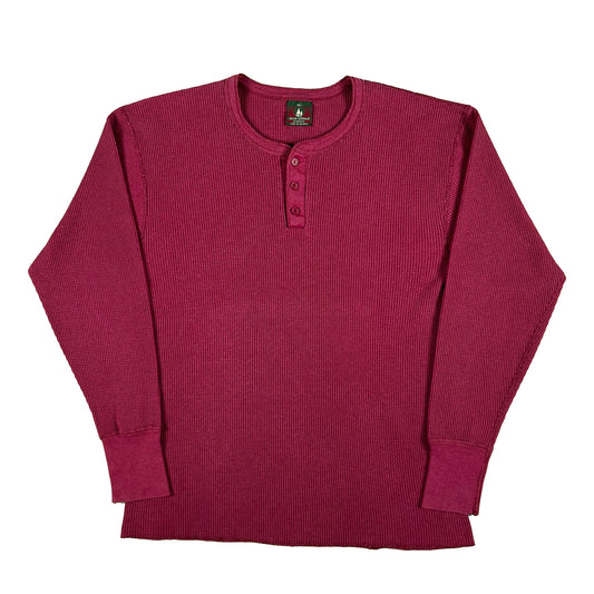 Vintage Red/Burgundy Waffle Knit Thermal- L,XL