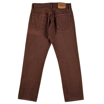 90s Brown w Reddish Tint Levi's 501 Denim- 31x29.5