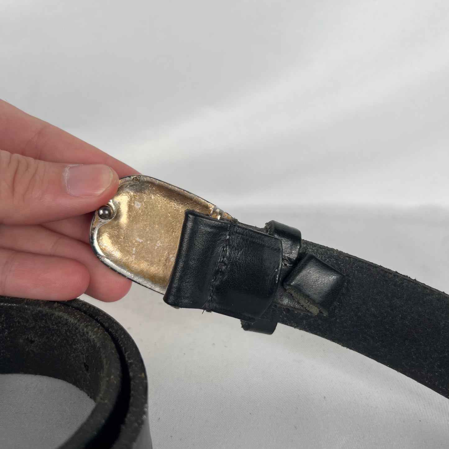 90s L.L. Bean Black Leather Belt- 36"