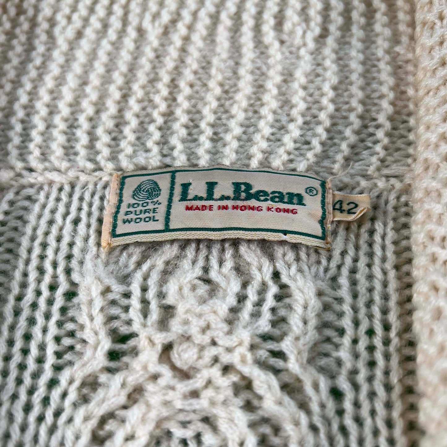 80s L.L. Bean Fisherman's Knit Cardigan- M