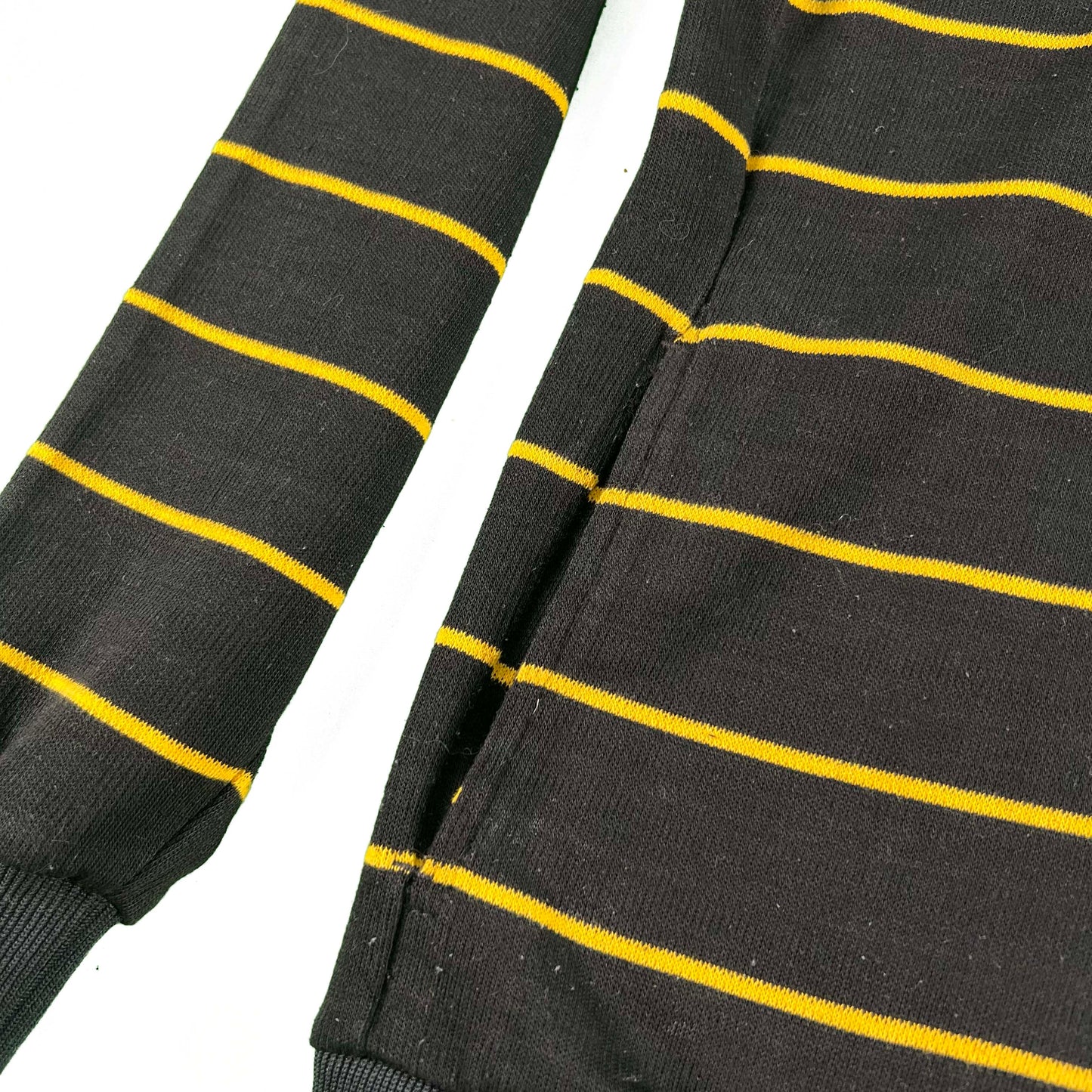 70s Striped Long Sleeve Knit Polo- M