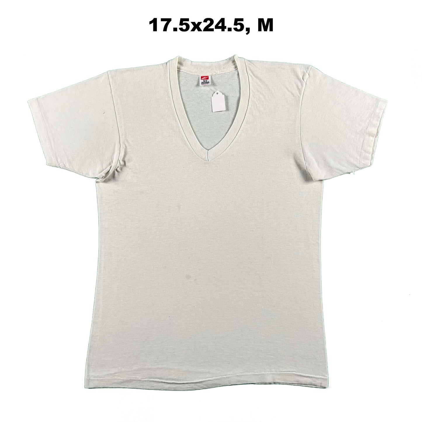 Vintage Blank White V Neck Tees- SELECT TEE