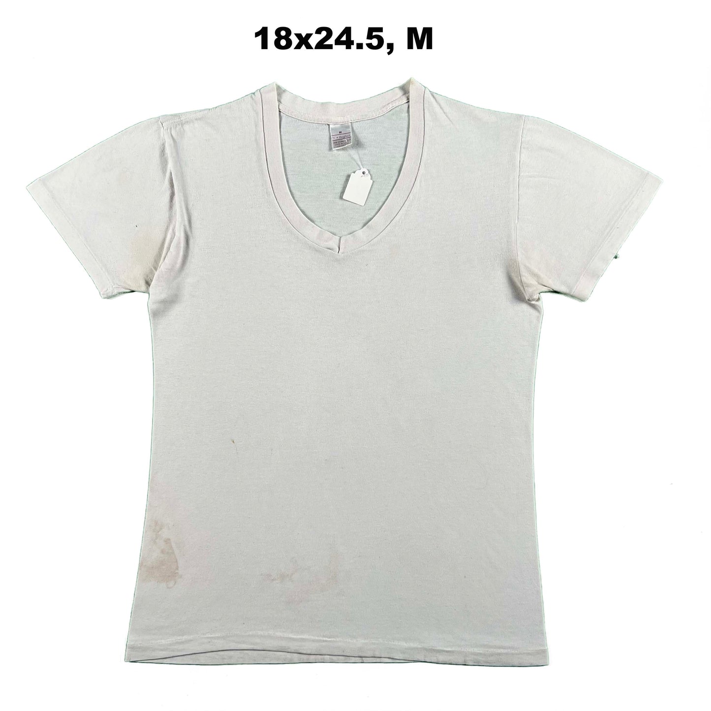 Vintage Blank White V Neck Tees- SELECT TEE