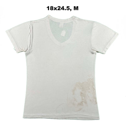 Vintage Blank White V Neck Tees- SELECT TEE