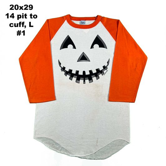 70s Raglan Cut Jack O'Lantern Tees- SELECT TEE