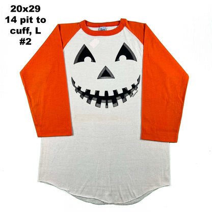 70s Raglan Cut Jack O'Lantern Tees- SELECT TEE