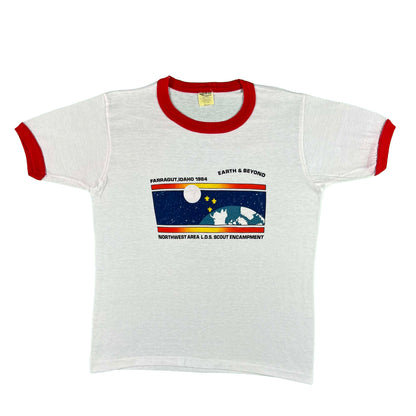 80s BSA Morman Scout Encampment Ringer Tee- S
