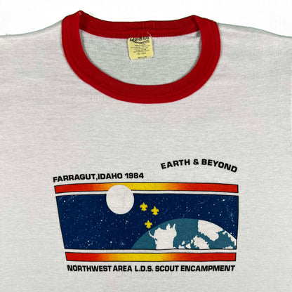 80s BSA Morman Scout Encampment Ringer Tee- S
