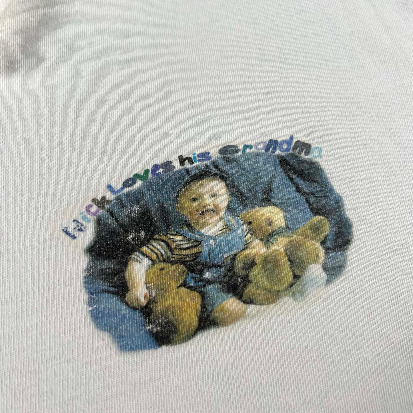 90s 'Nick Loves His Grandma' Photoprint Mock Neck Long Sleeve- XL