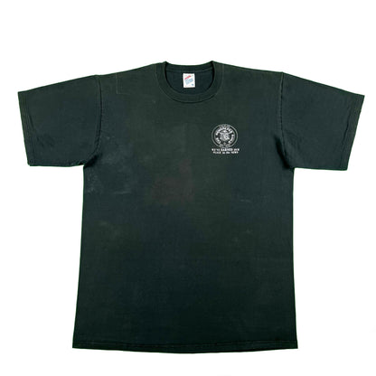90s Faded Black Newspaper Guild Tee- L