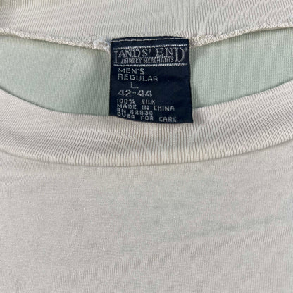 80s Lands' End Silk Long Sleeve Tee- L