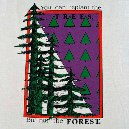 80s 'You can replant the Trees, But not the Forest' Long Sleeve Tee- L