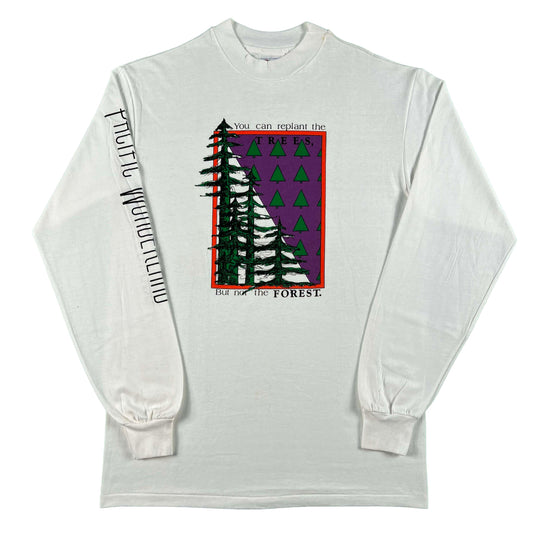 80s 'You can replant the Trees, But not the Forest' Long Sleeve Tee- L