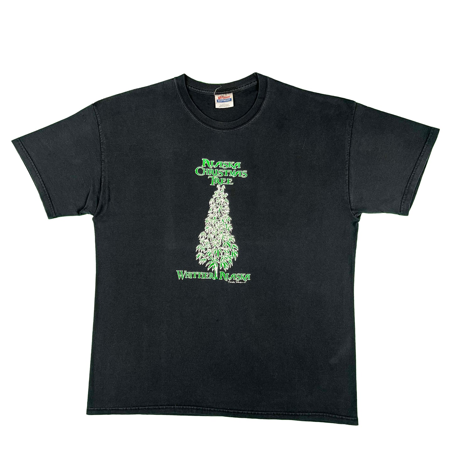 00s Alaska Christmas Tree Weed Tee- XL