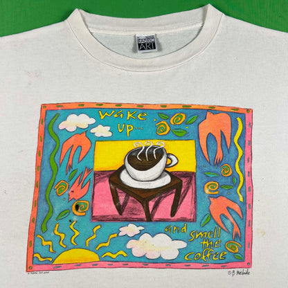 90s Wake Up and Smell the Coffee Tee- XL
