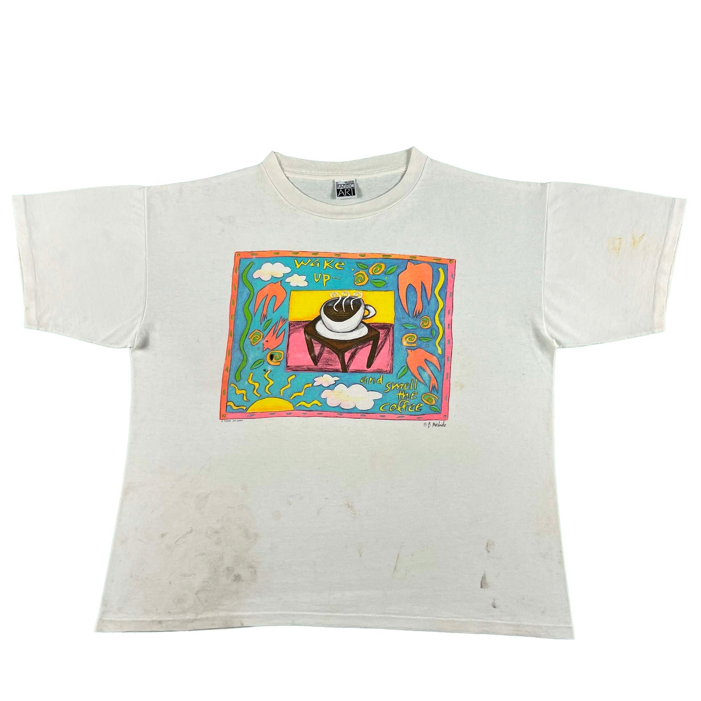 90s Wake Up and Smell the Coffee Tee- XL