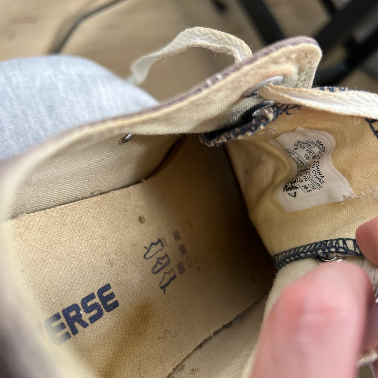 Sun Faded Navy Blue/Grey Converse- M's 8, W's 9.5