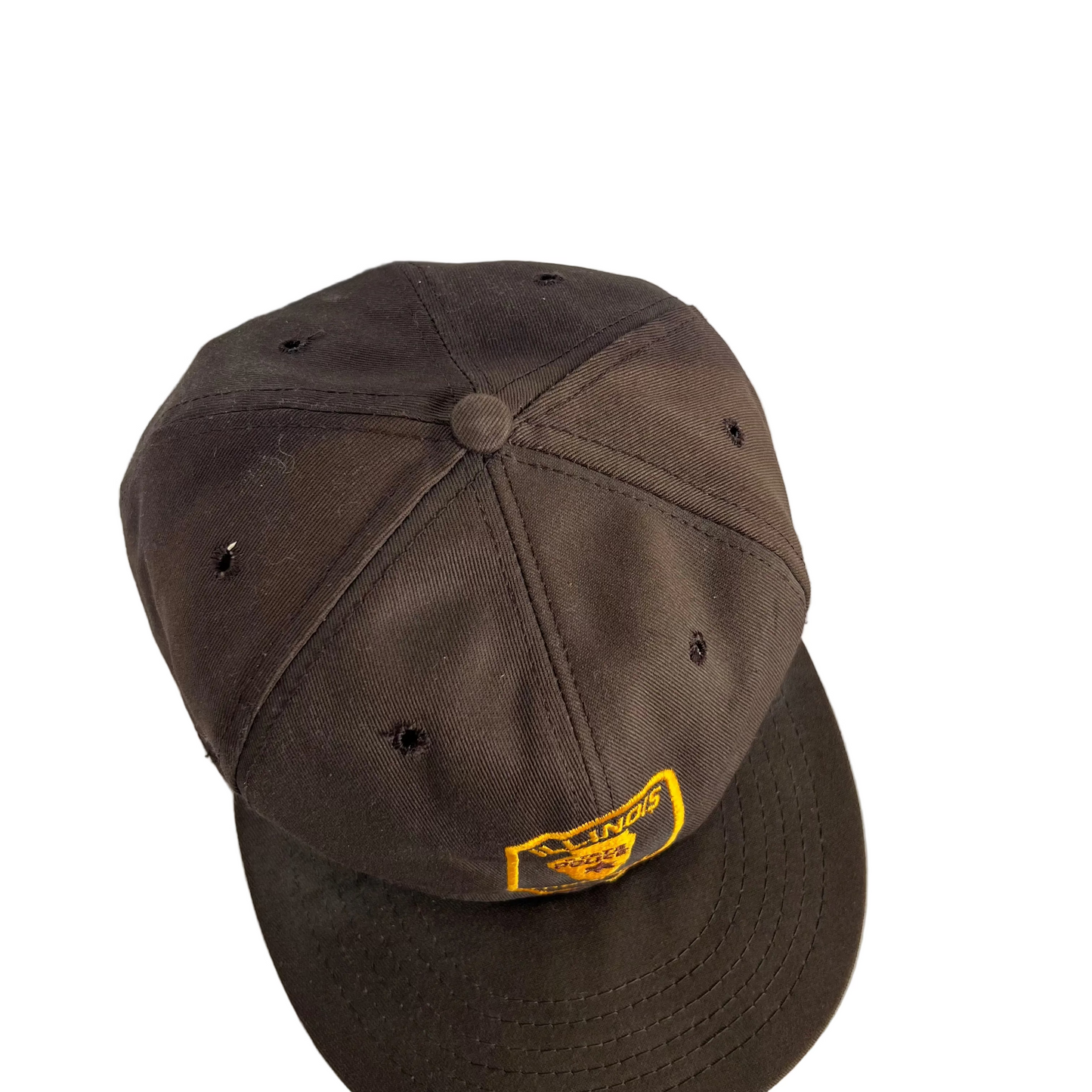 70s Illinois Statie Sun Faded Brown Trucker Hat
