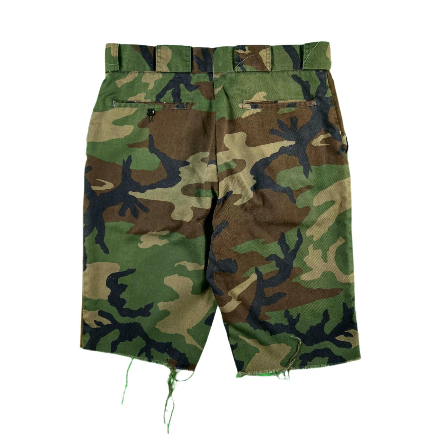 80s Cabela's Camo Cut Off Double Front Hunting Shorts- 33x12