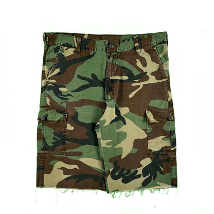 90s Ranger Camo Cut Off Cargo Shorts- 31"-35"x11
