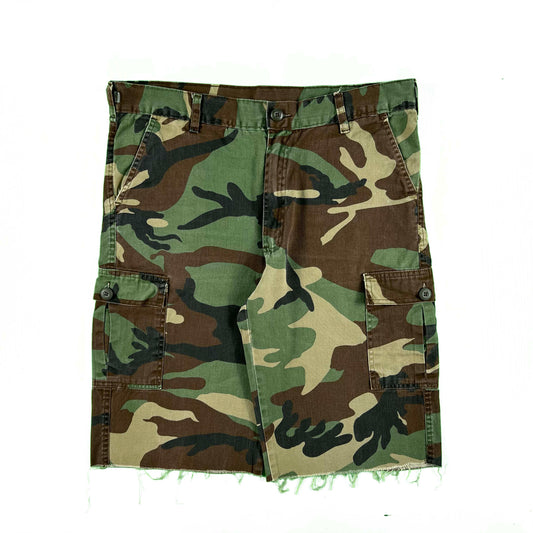 90s Ranger Camo Cut Off Cargo Shorts- 31"-35"x11