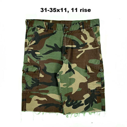 90s/00s Ranger Camo Cut Off Cargo Capri Shorts- SELECT PAIR