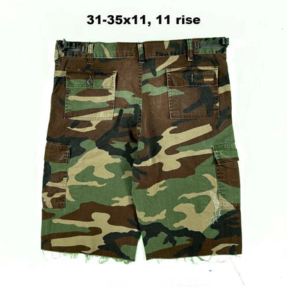 90s/00s Ranger Camo Cut Off Cargo Capri Shorts- SELECT PAIR