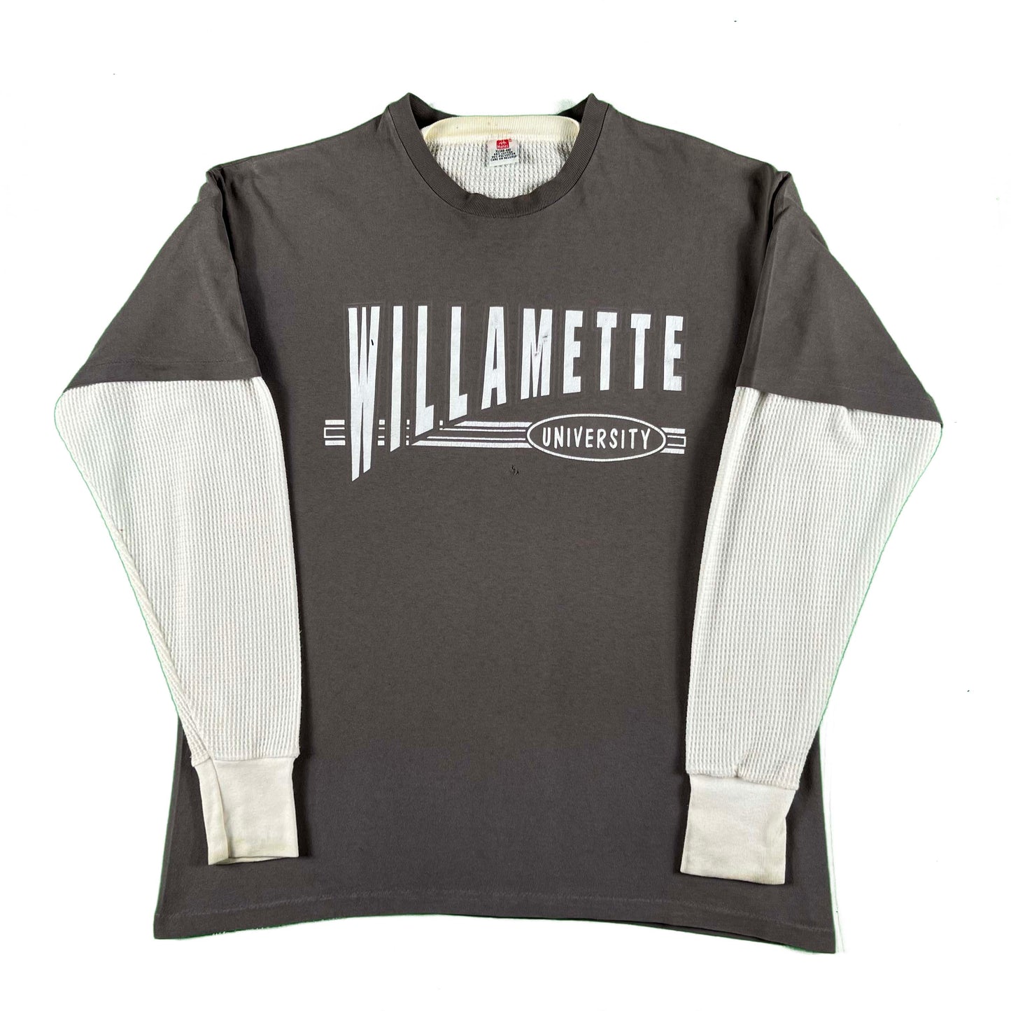 90s Perfectly Faded Willamette U Tee & Waffle Knit Thermal- XL