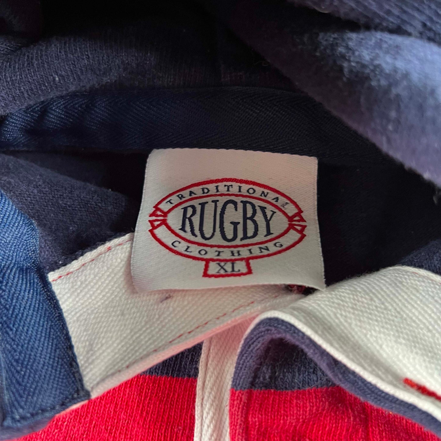 00s Hooded Rugby Shirt- XL