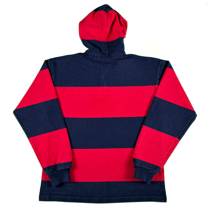 00s Hooded Rugby Shirt- XL