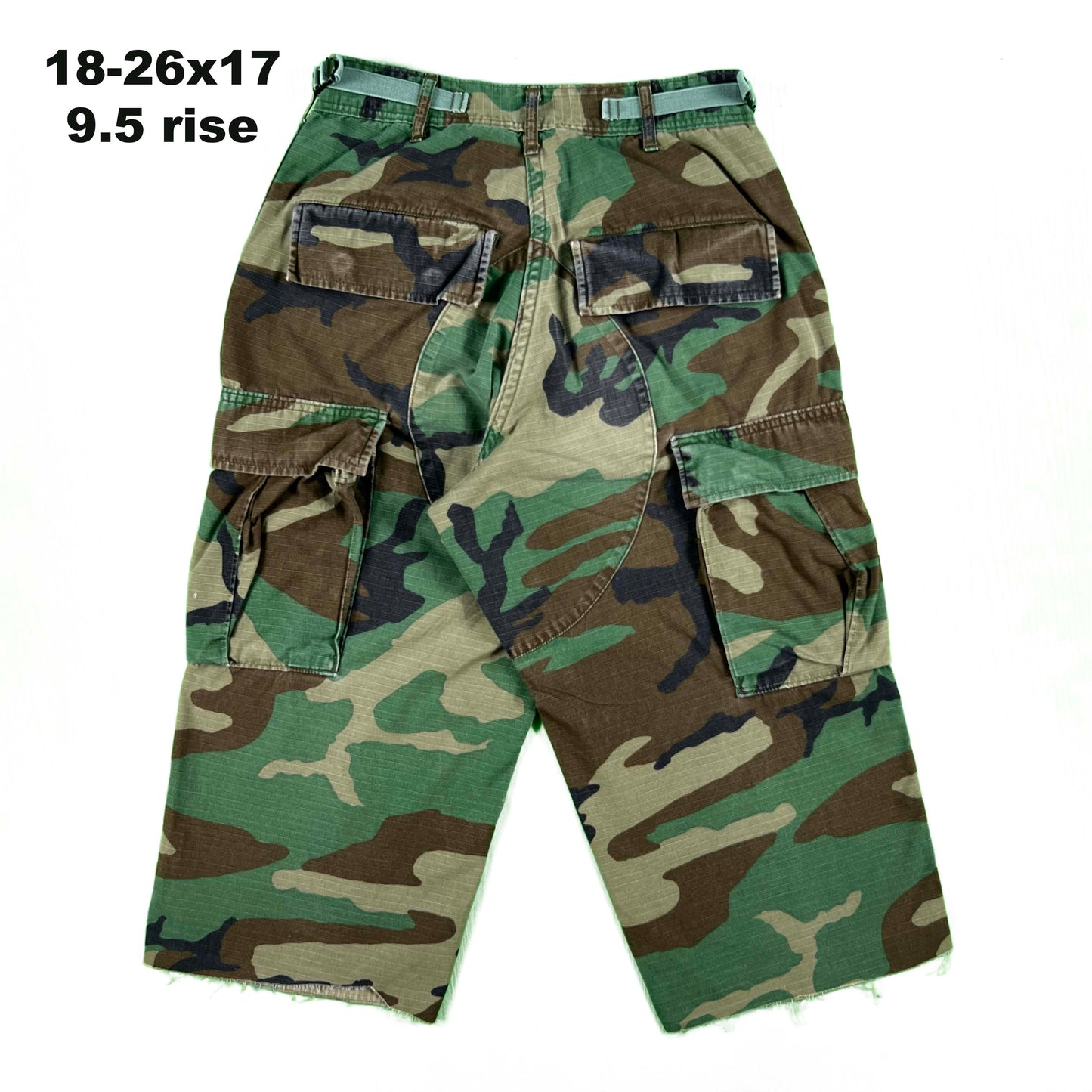 Vintage Chopped Baggy Army Camo Cargo Shorts- SELECT PAIR