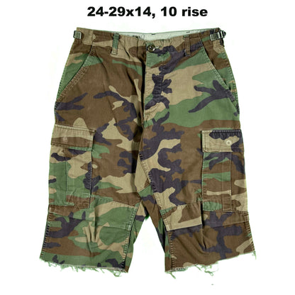 Vintage Chopped Baggy Army Camo Cargo Shorts- SELECT PAIR