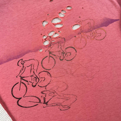 90s Perfectly Thrashed Austin Bike Club Tee & Waffle Knit Thermal- L