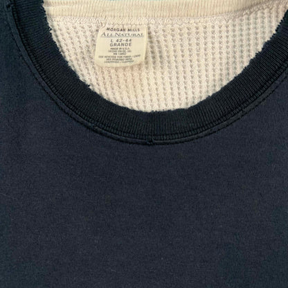 Thrashed Black Pocket Tee & Waffle Knit Thermal- M