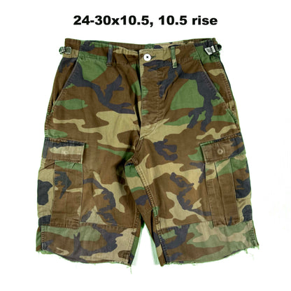 Vintage Chopped Baggy Army Camo Cargo Shorts- SELECT PAIR