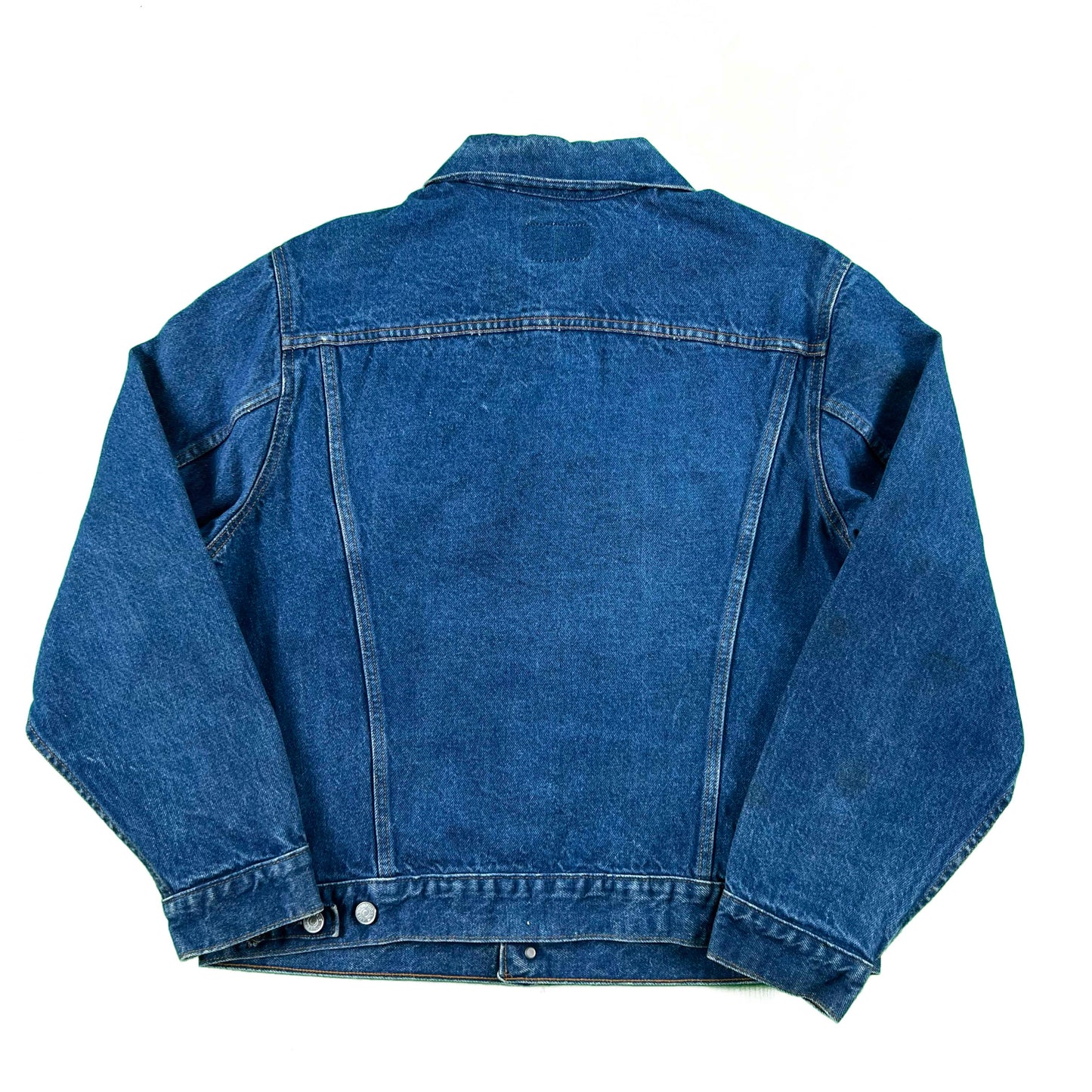 80s Plain Pockets Type 3 Denim Trucker Jacket- L