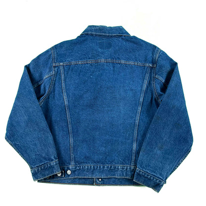 80s Plain Pockets Type 3 Denim Trucker Jacket- L